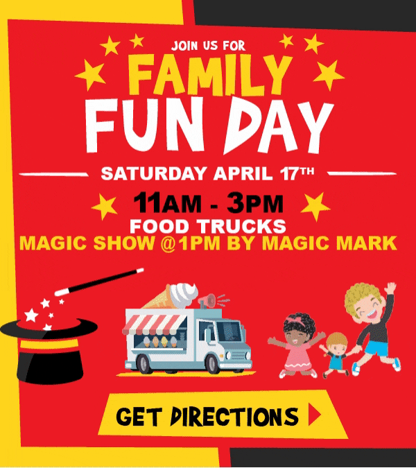 Join us for Family Fun Day - 11am - 3pm food trucks and magic show