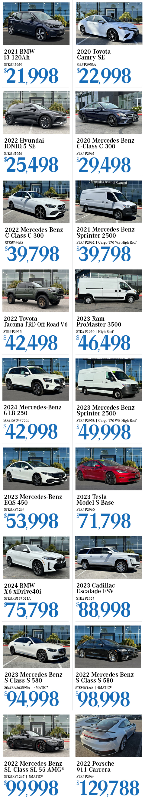 PRE-OWNED CARS